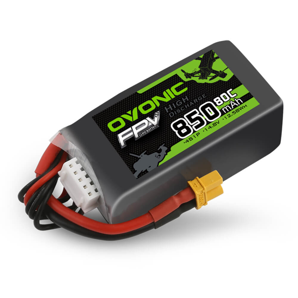 Ovonic 80C 14.8V 850mAh 4S Lipo Battery for FPV