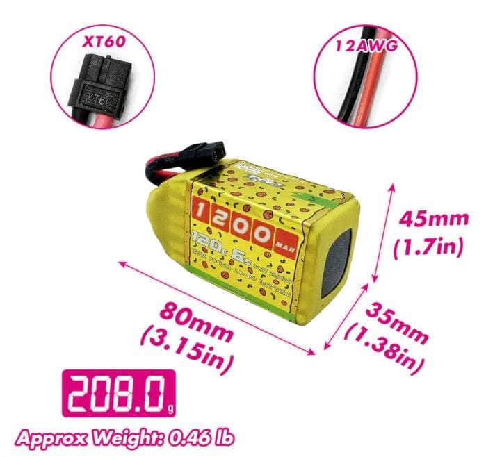 CNHL SpeedyPizza 22.2V 6S 1200mAh 120C LiPo Battery - XT60