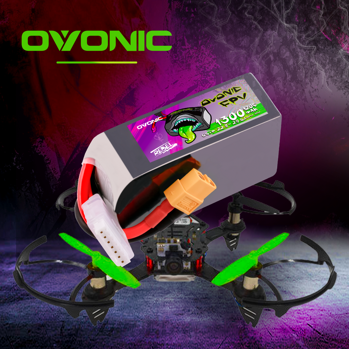 Ovonic Rebel 2.0 130C 6S 1300mAh Lipo Battery