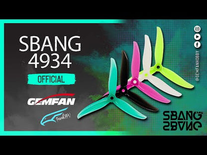 Gemfan Sbang 4934 Tri-Blade 5" Prop 4 Pack - Colores Varios